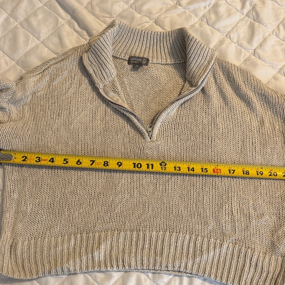 Cupcake Cozy Beige Women's Turtleneck Sweater - Picture 5 of 6